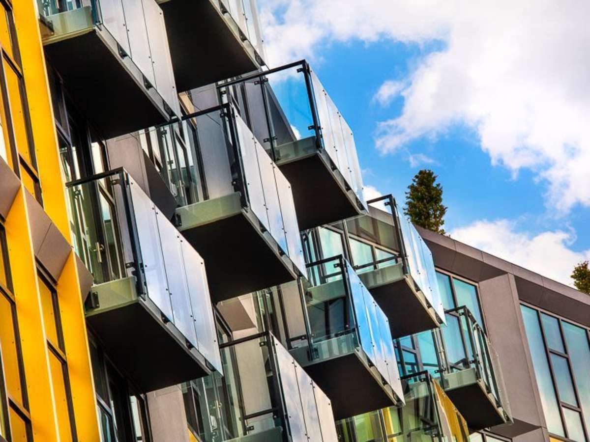 Building exterior with balconies at J Linea in Washington, District of Columbia