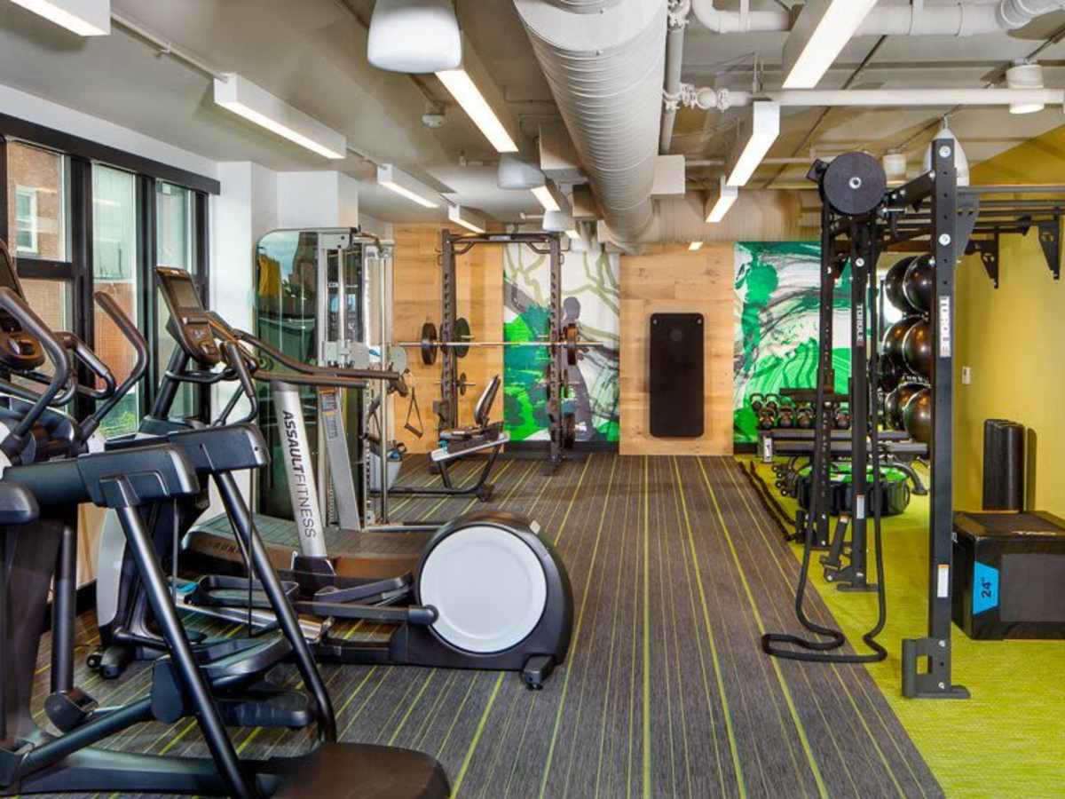 Cardio equipment in the clubhouse at J Linea in Washington, District of Columbia