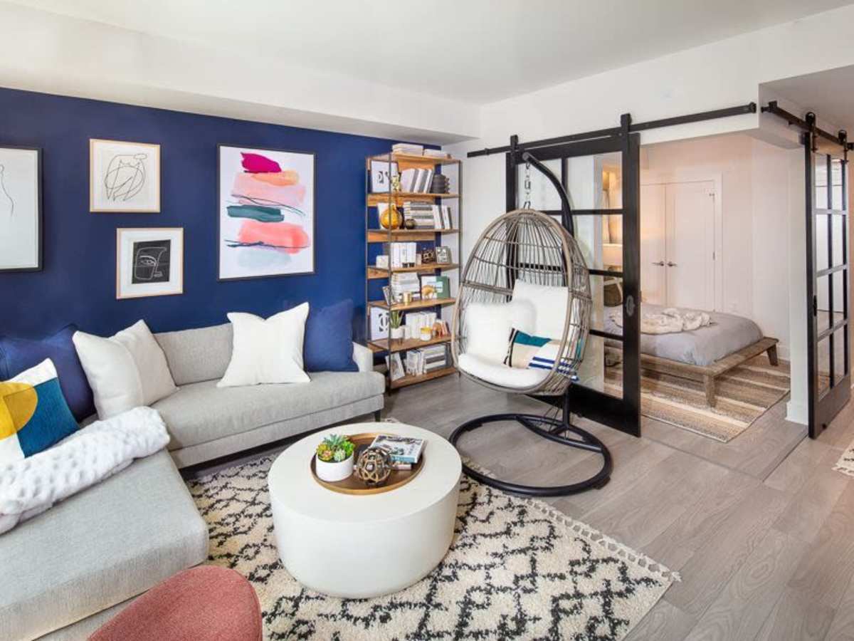 Living room and bedroom area at J Linea in Washington, District of Columbia