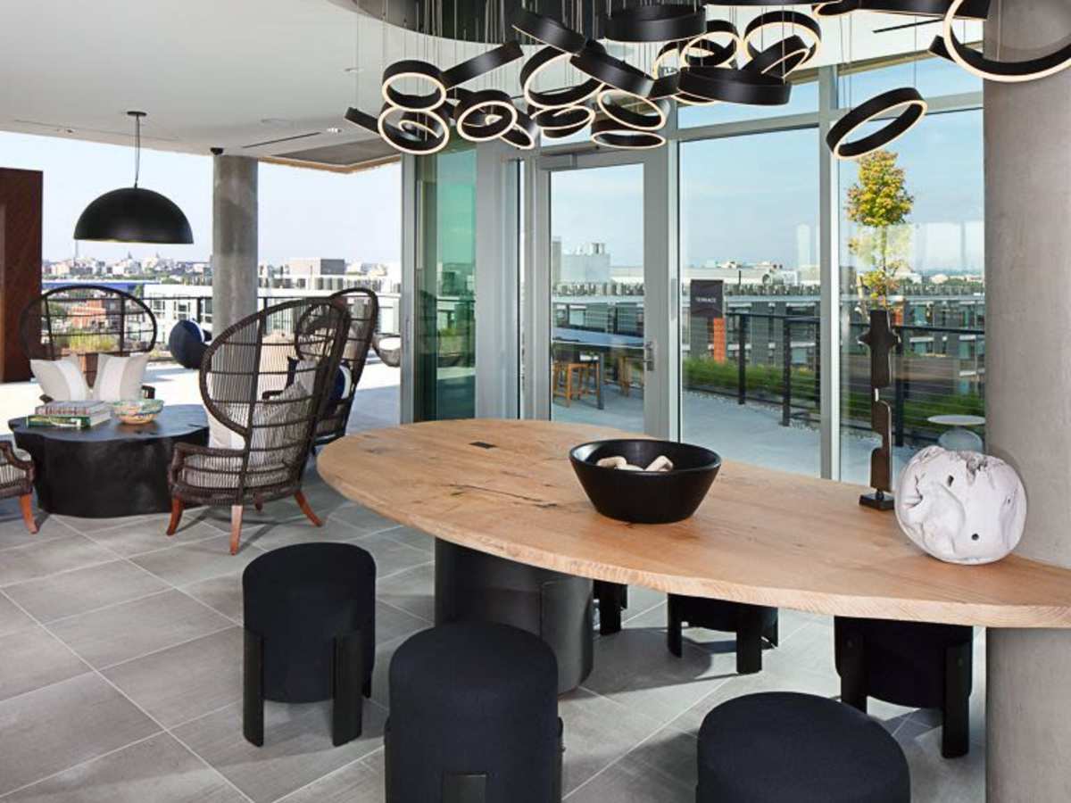 Seating in the clubhouse at J Linea in Washington, District of Columbia