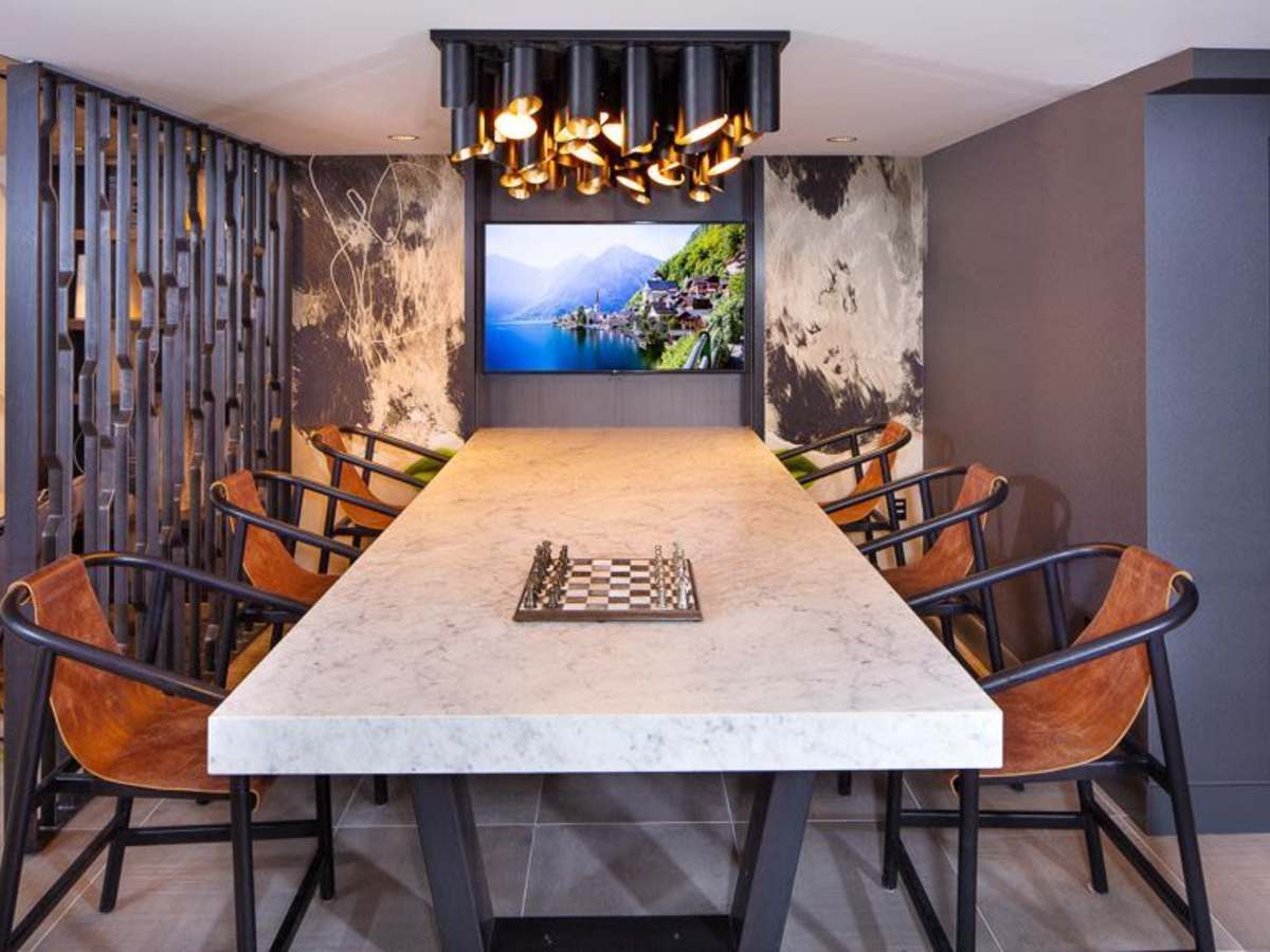 Large table in the clubhouse at J Linea in Washington, District of Columbia