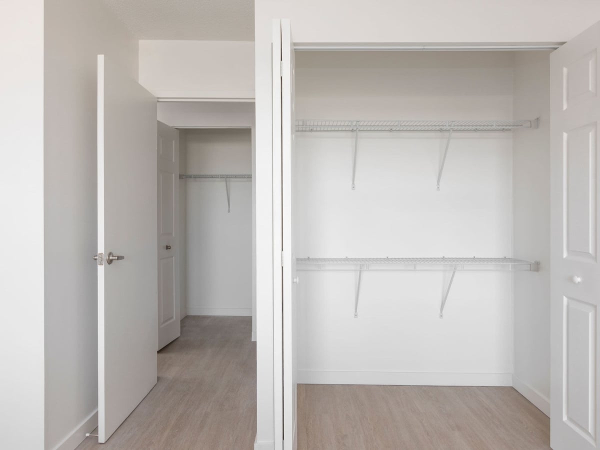 Bedroom closet at J Vue at The LMA in Boston, Massachusetts