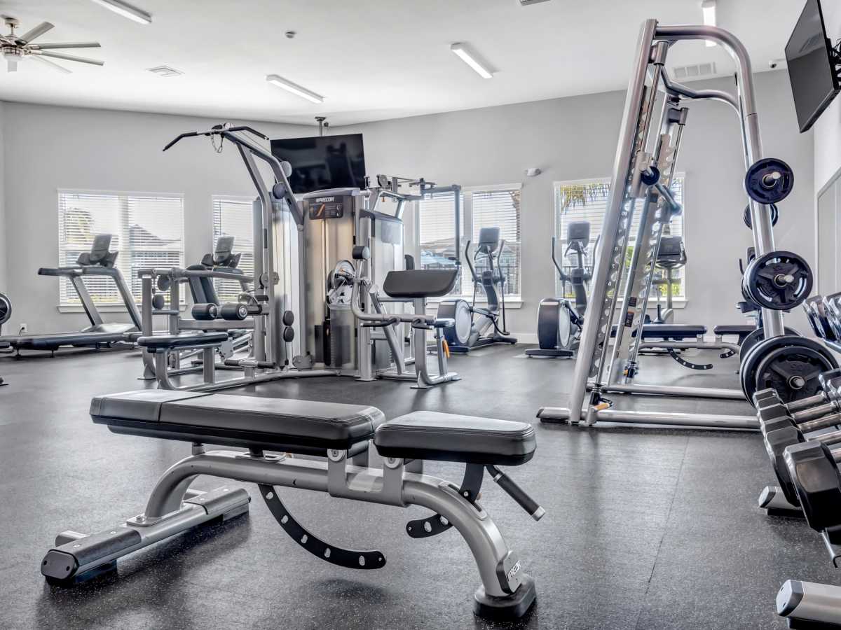 Community fitness center at The Carlton of Fort Myers in Fort Myers, Florida