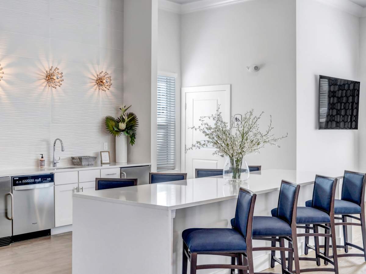 breakfast bar in clubhouse at The Carlton of Fort Myers in Fort Myers, Florida