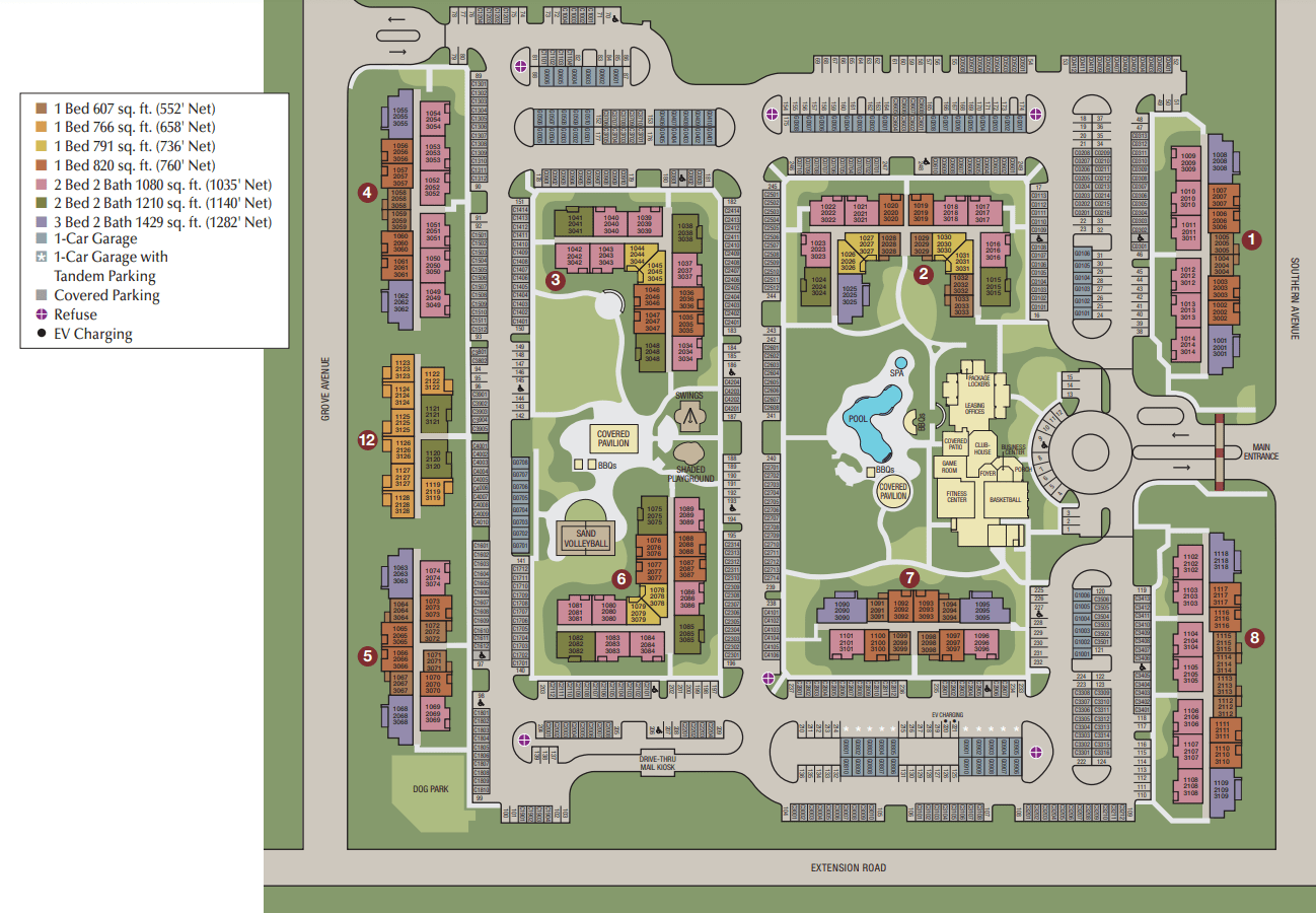 Site map of Southern Avenue Villas in Mesa, AZ