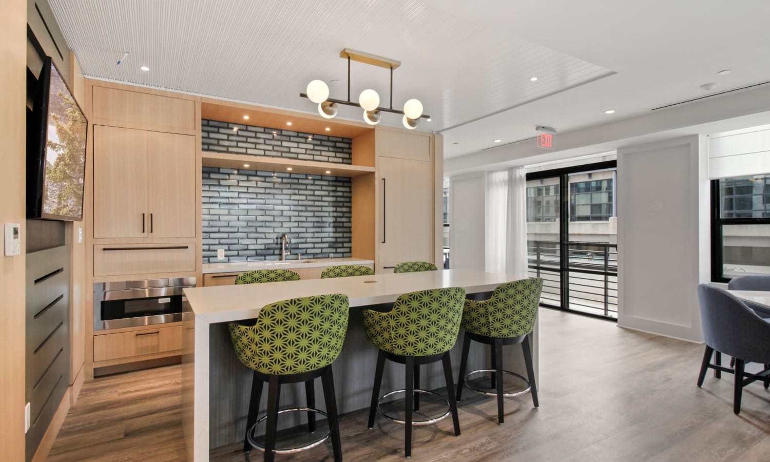 Community kitchen at Residences on The Lane in Rockville, Maryland