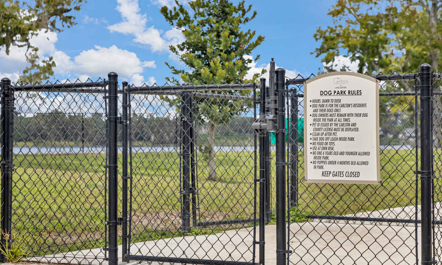 Dog park at The Carlton At Lake Dexter in Winter Haven, Florida