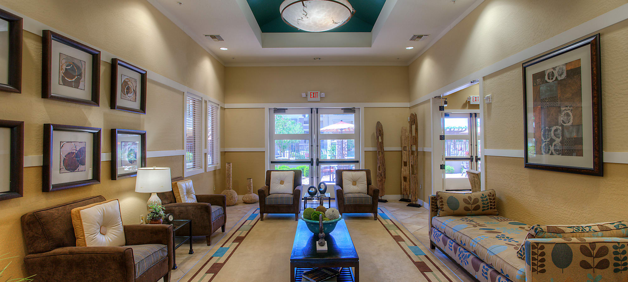 Community lounge and social area at Azul at Spectrum in Gilbert, Arizona
