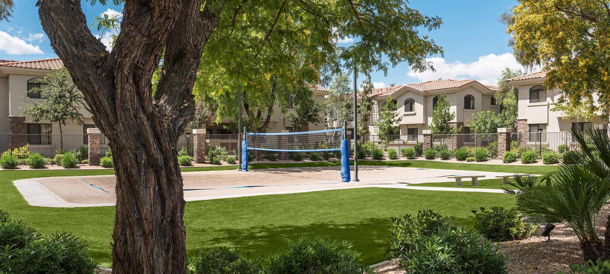 Volleyball court at San Hacienda in Chandler, Arizona