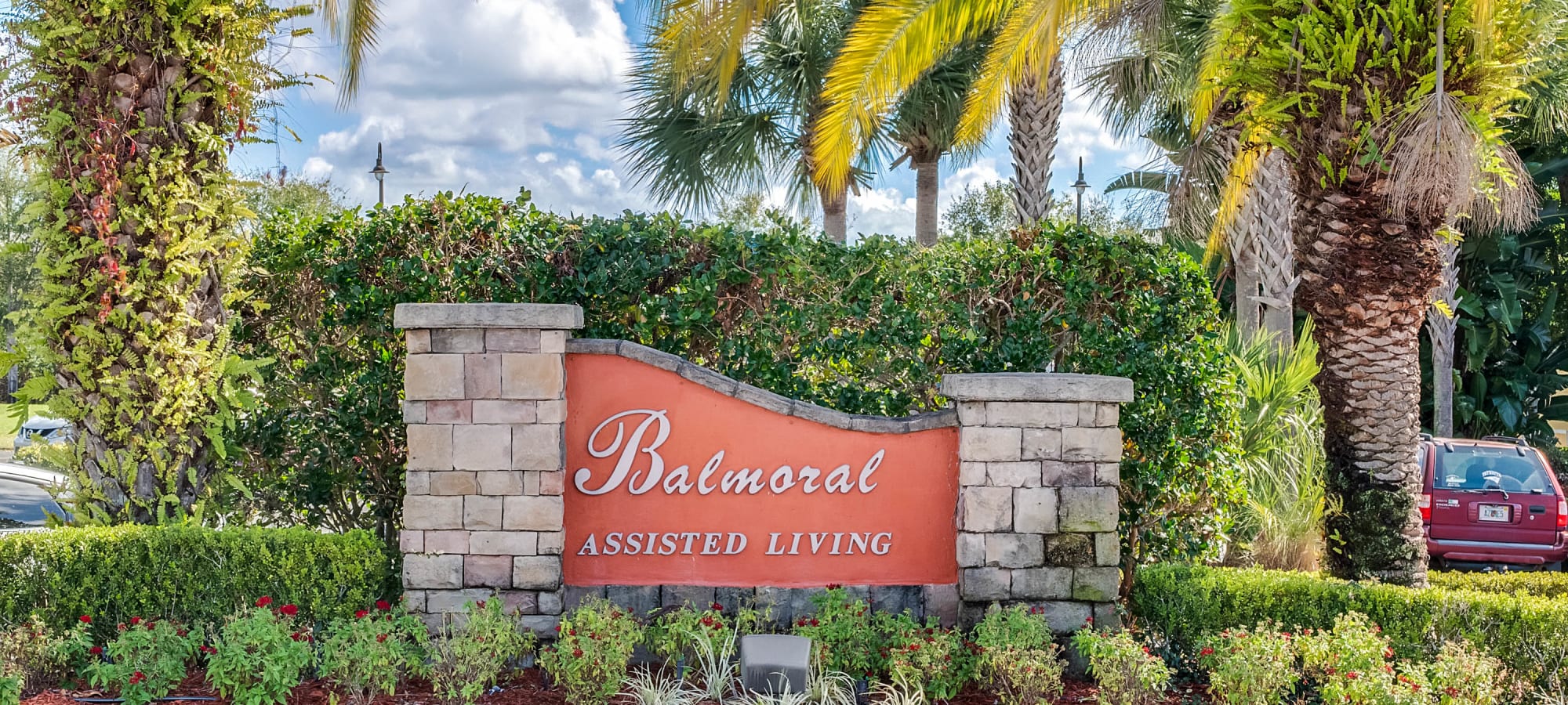 Exterior sign palm trees