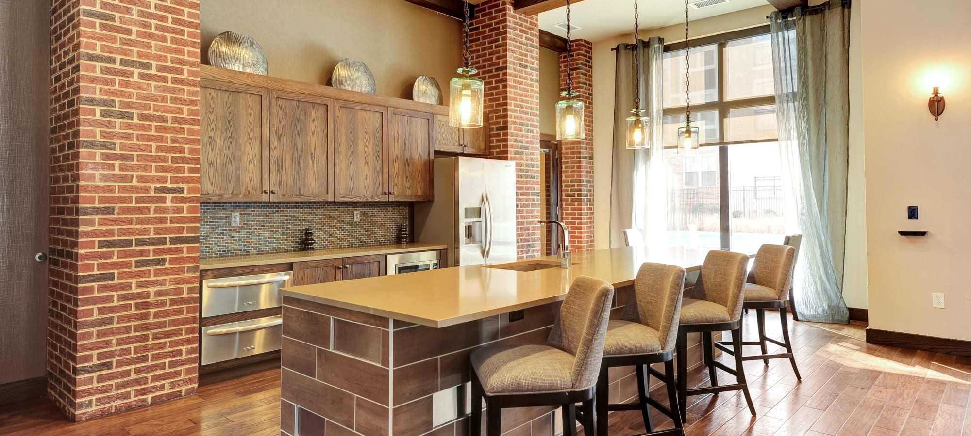 Kitchen at The Mark at Brickyard Apartment Homes in Beltsville, Maryland.