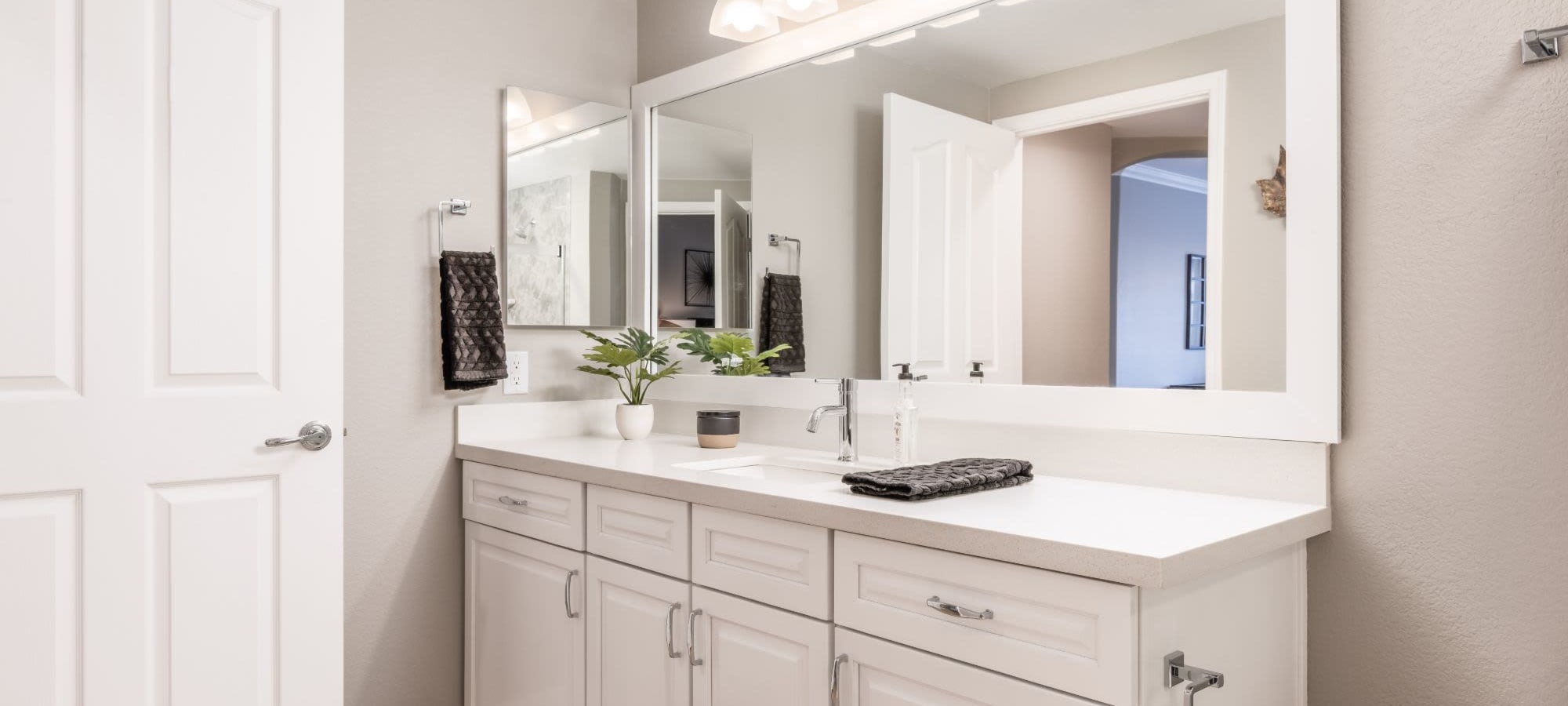 Large vanity with a nice mirror above it in the kitchen at Ascend at Kierland in Scottsdale, Arizona
