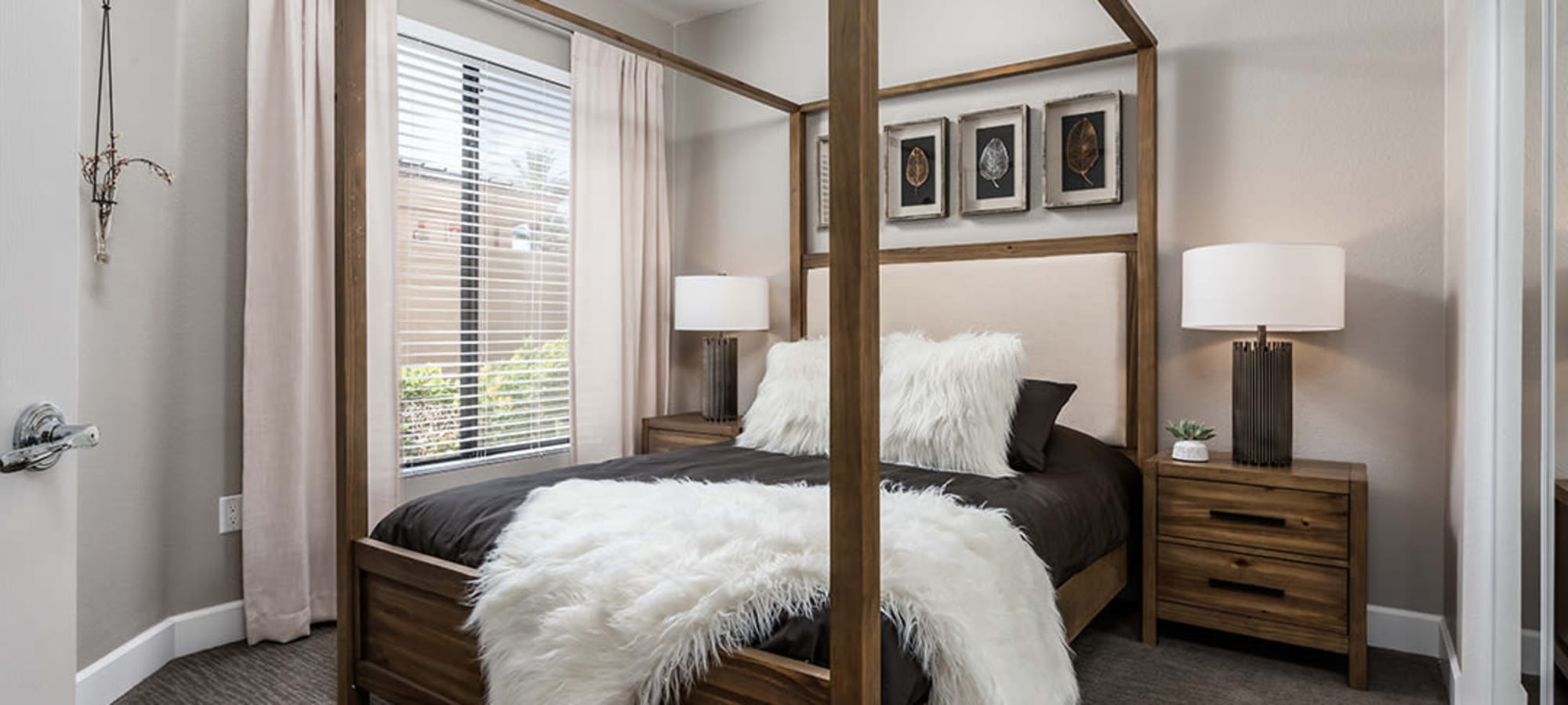 Large well lit Primary Bedroom in a model home at Ascend at Kierland in Scottsdale, Arizona