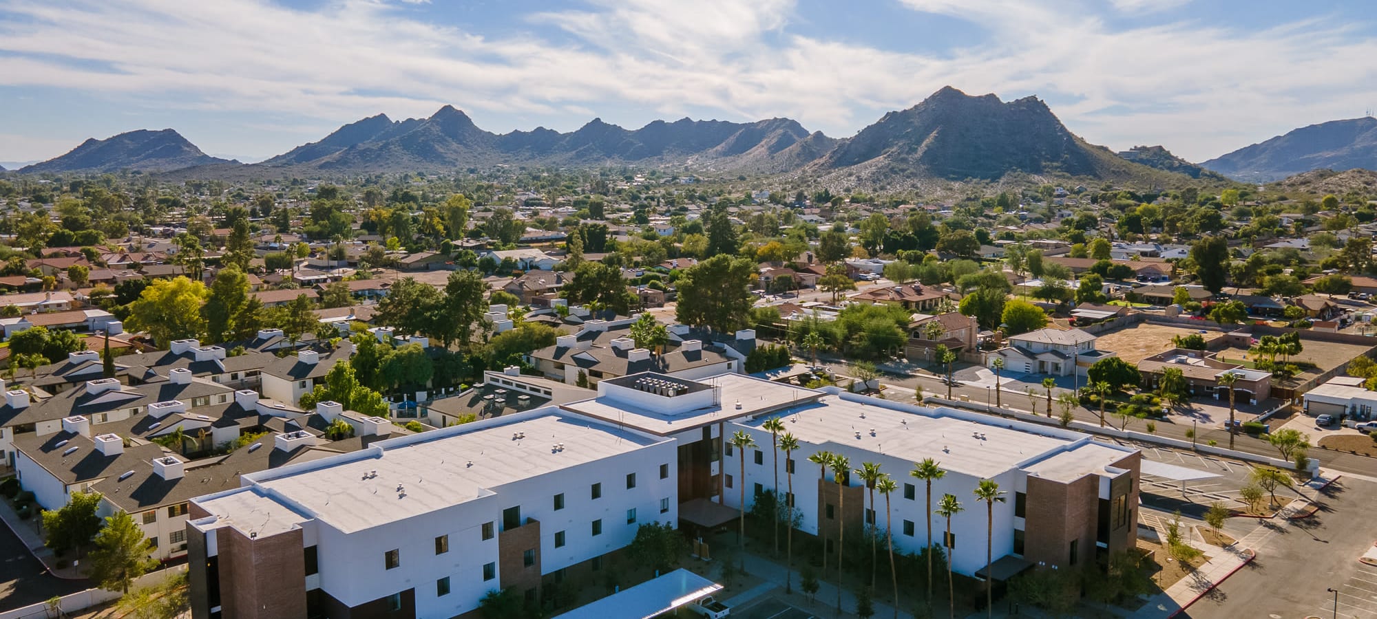 Sky view of the incredible apartments at The Charleston Apartments in Phoenix, Arizona