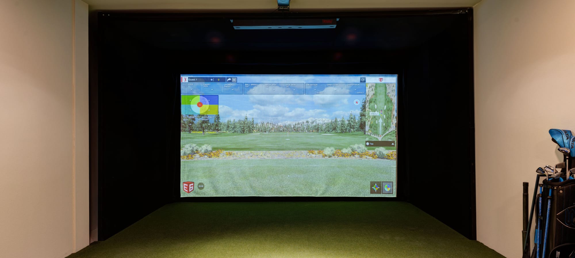Virtual golfing area for residents to play in at The Scottsdale Grand in Scottsdale, Arizona