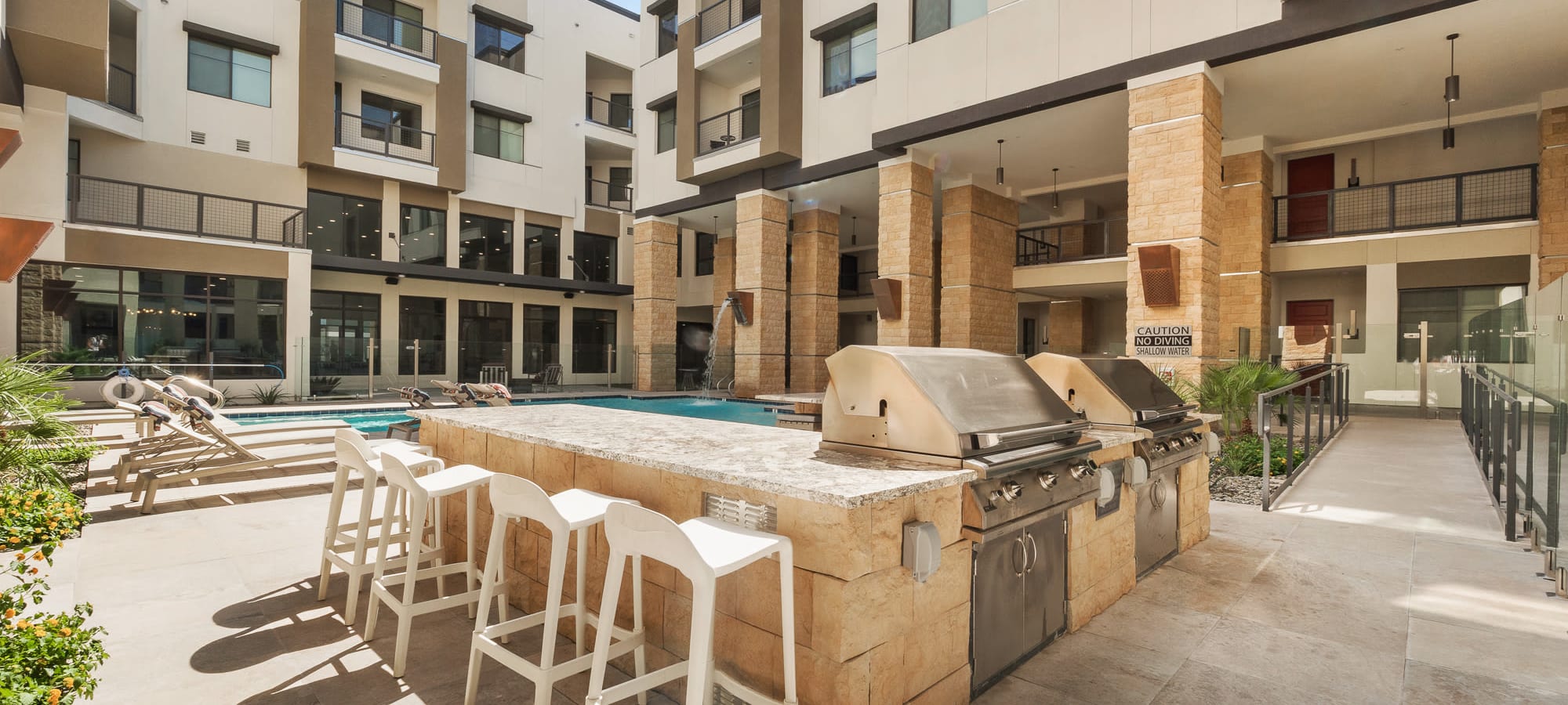 Outdoor grilling area for residents at The Scottsdale Grand in Scottsdale, Arizona