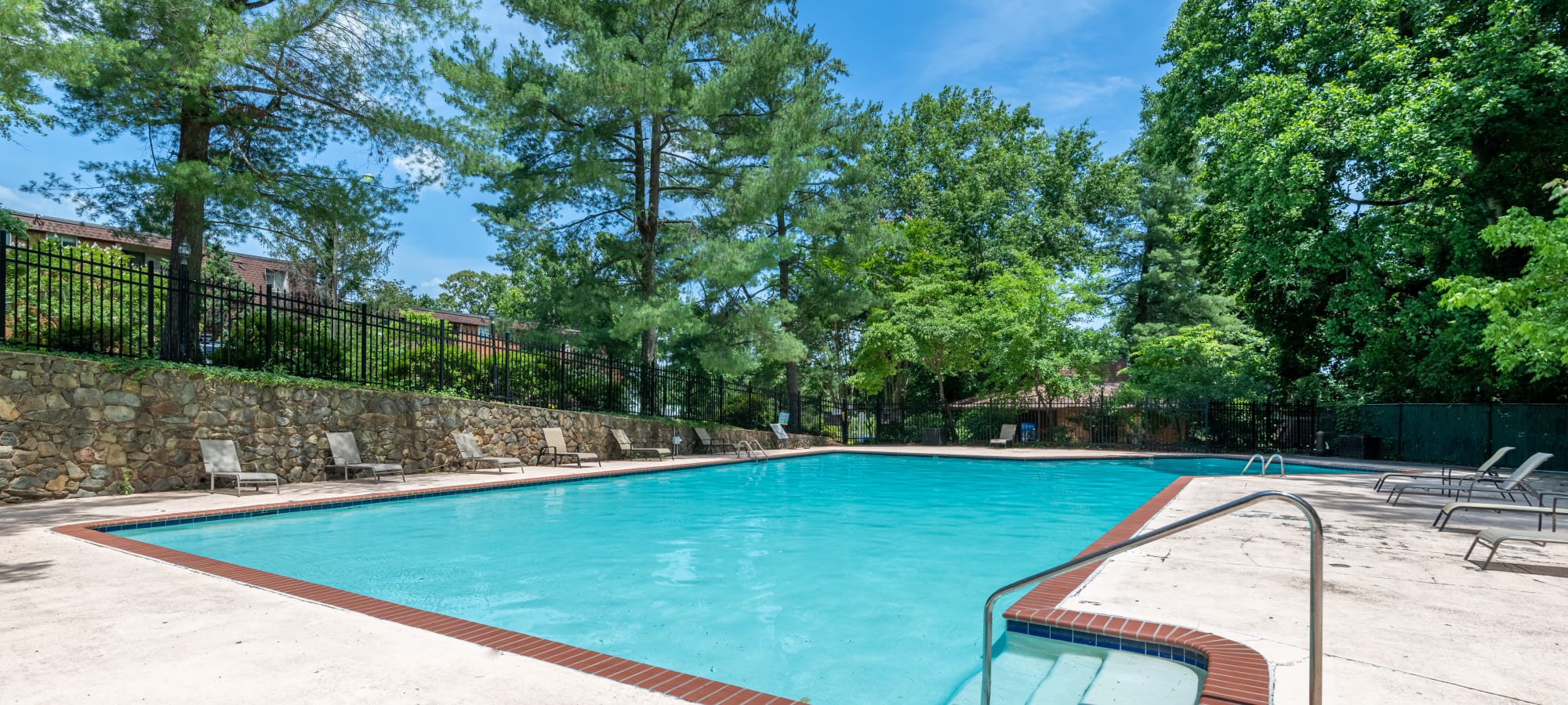 One of the two swimming pools at University Heights in Charlottesville, Virginia