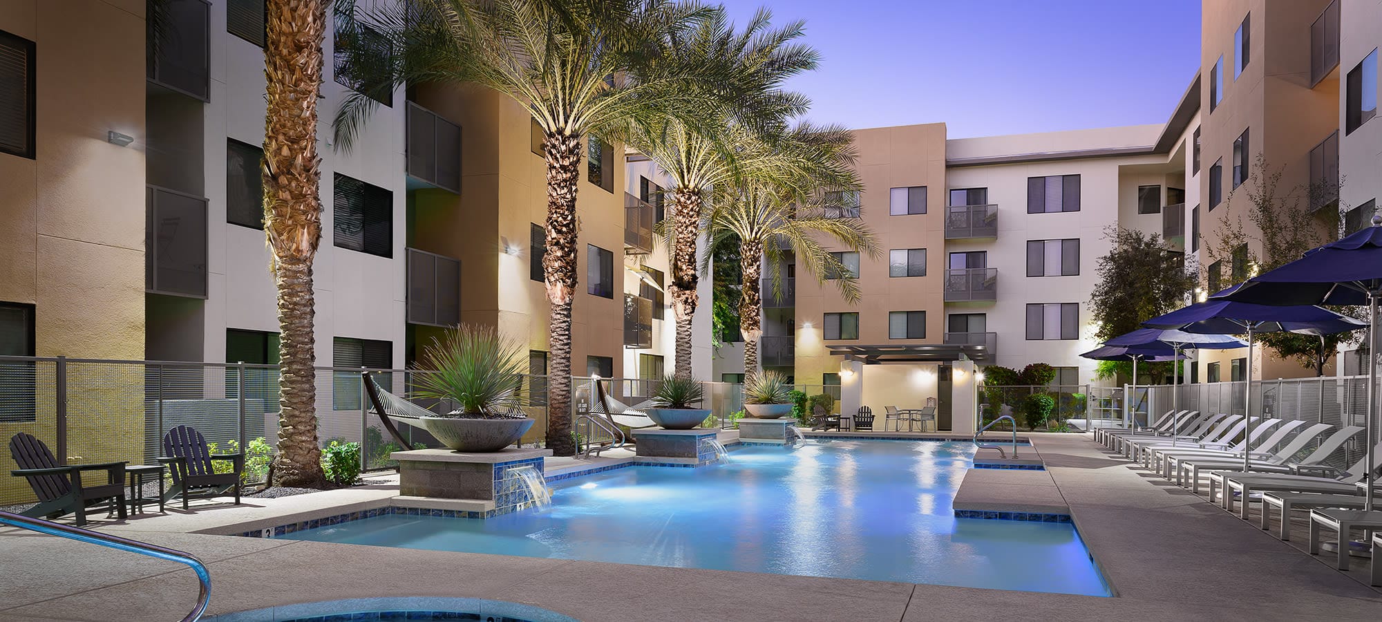 Resort-style pool at Cactus Forty-2 in Phoenix, Arizona