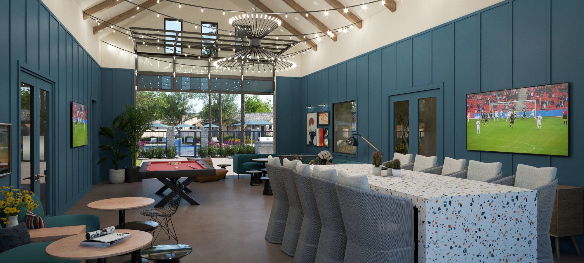Open clubhouse at FirstStreet Ballpark Village in Goodyear, Arizona