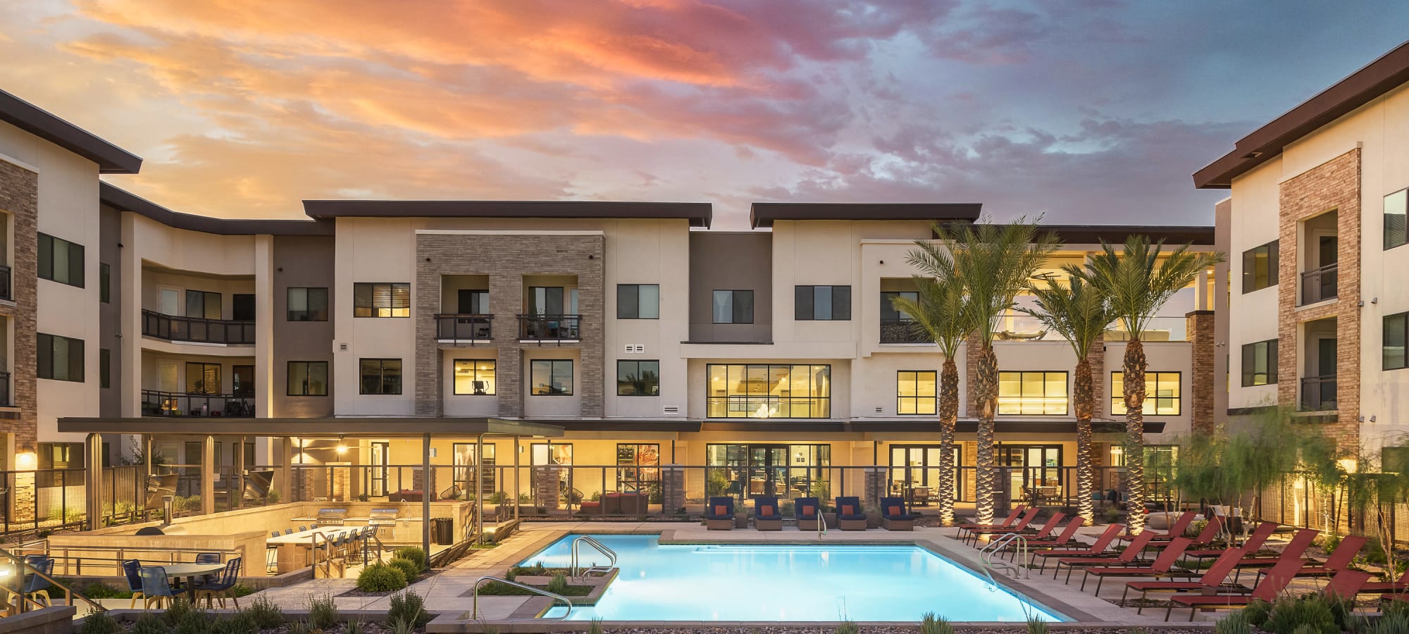 Swimming pool  overlooking the whole apartment at Soltra at San Tan Village in Gilbert, Arizona