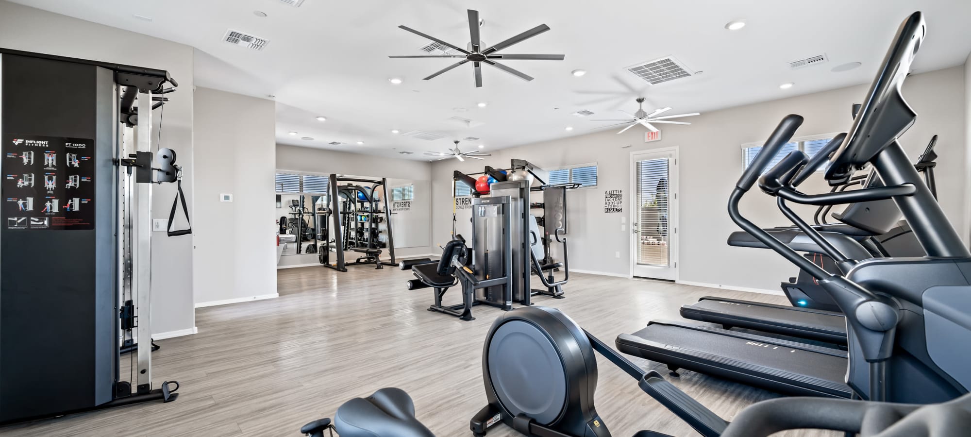 Modern fitness center at Cottages at McDowell in Avondale, Arizona