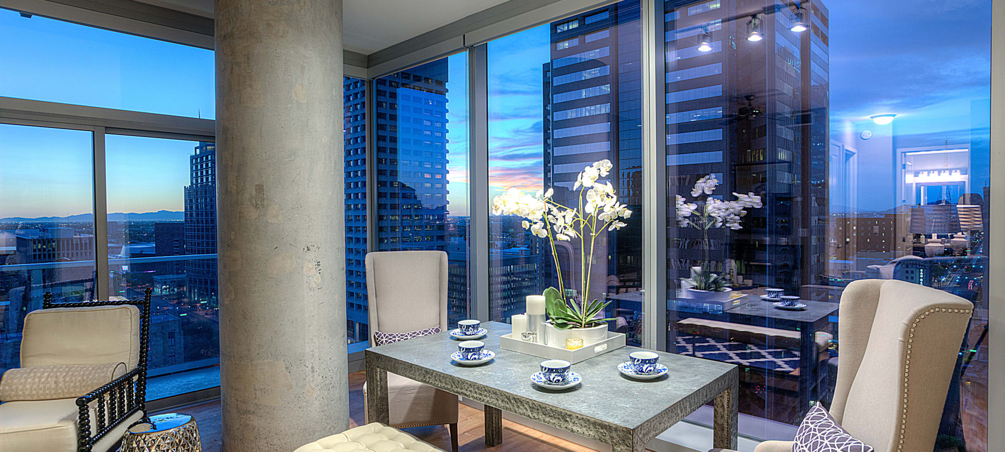 Enjoy apartments with city views at CityScape Residences in Phoenix, Arizona