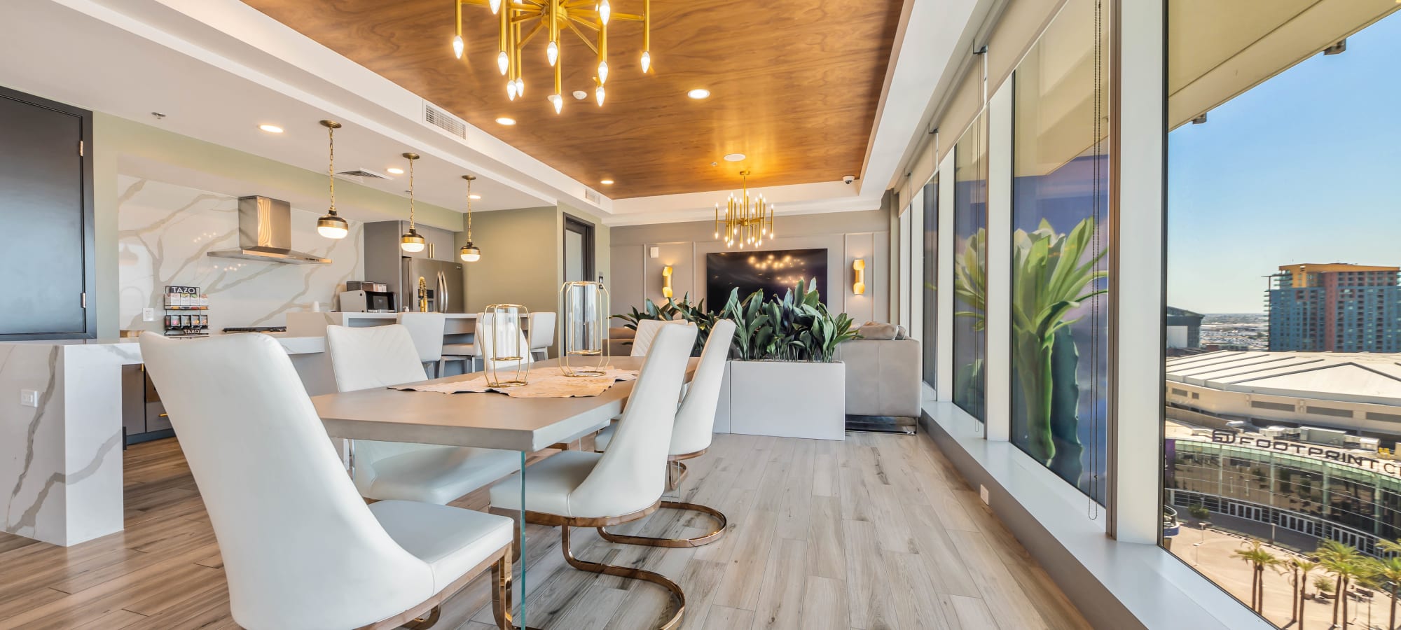 Resident clubhouse lounge at CityScape Residences in Phoenix, AZ