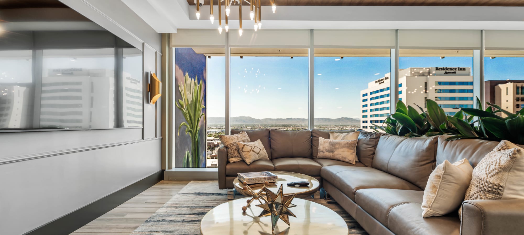 Resident lounge at CityScape Residences in Phoenix, Arizona