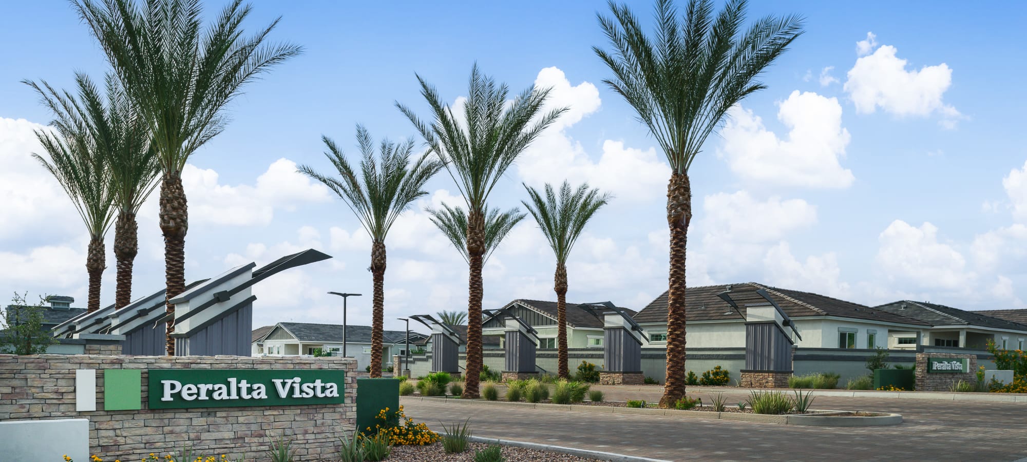 Community entrance at Peralta Vista in Mesa, Arizona