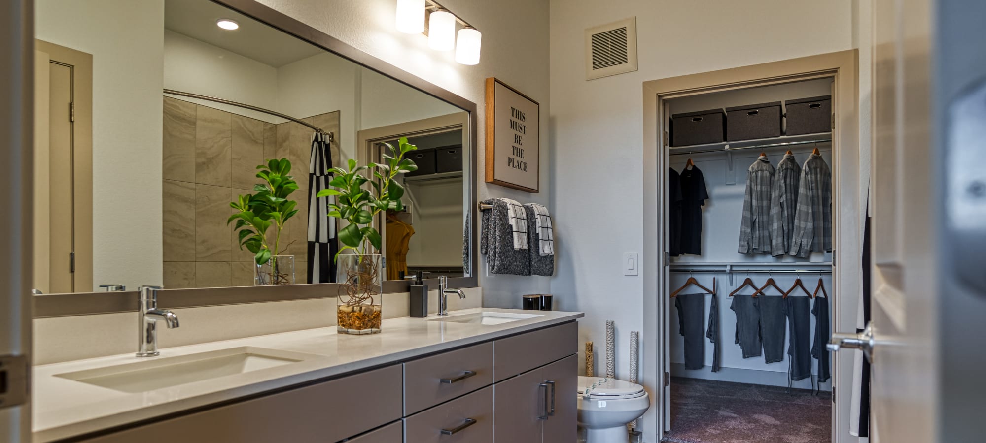 Dual Sinks with Walk-In Closets at Alexan Tempe in Tempe, Arizona