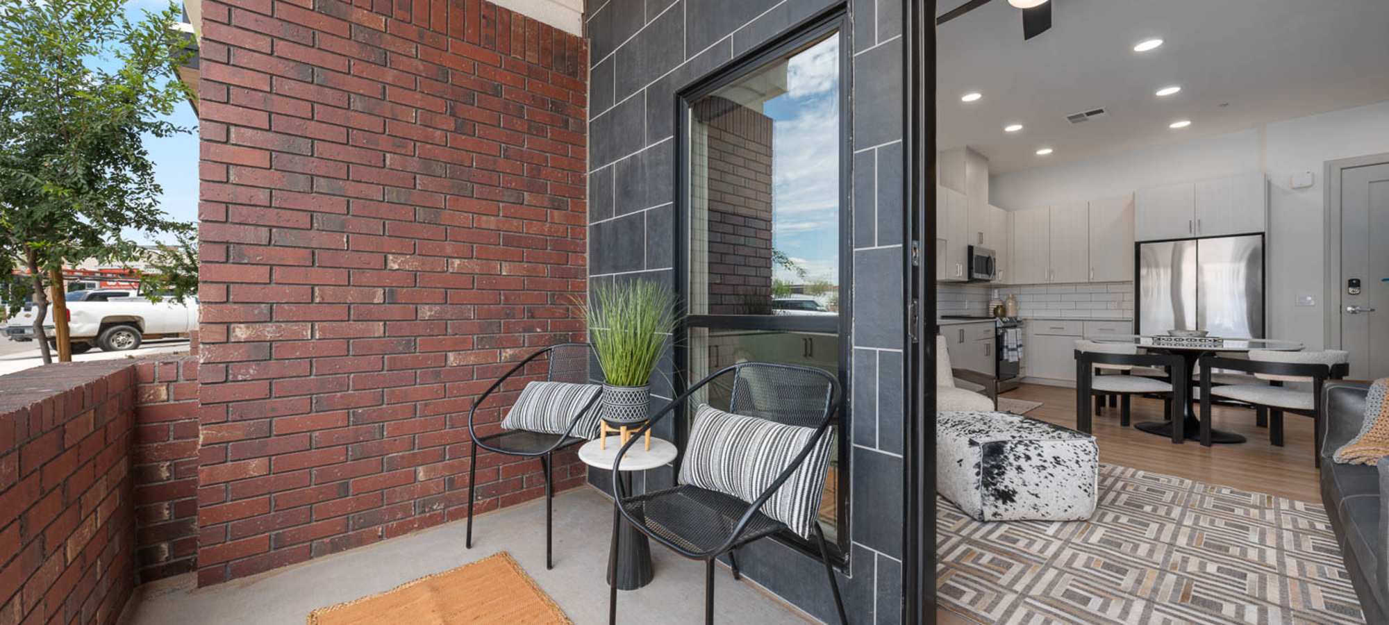 Private Patio / Balcony with Storage at Quintana at Cooley Station in Gilbert, Arizona