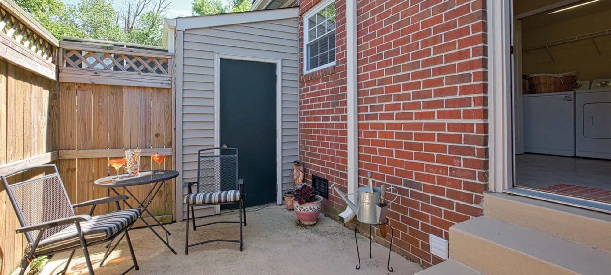 Private patio at Maple Bay in Virginia Beach, Virginia