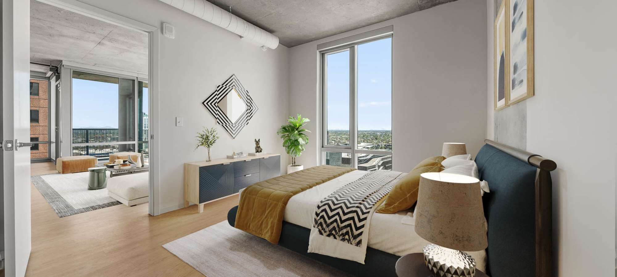 Bedroom at PALMtower in Phoenix, Arizona
