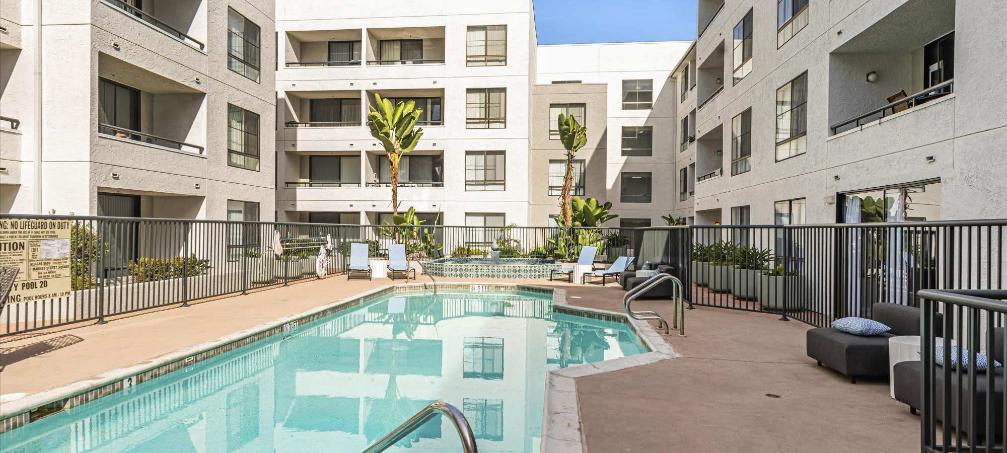 Swimming pool at Market Street Square in San Diego, California