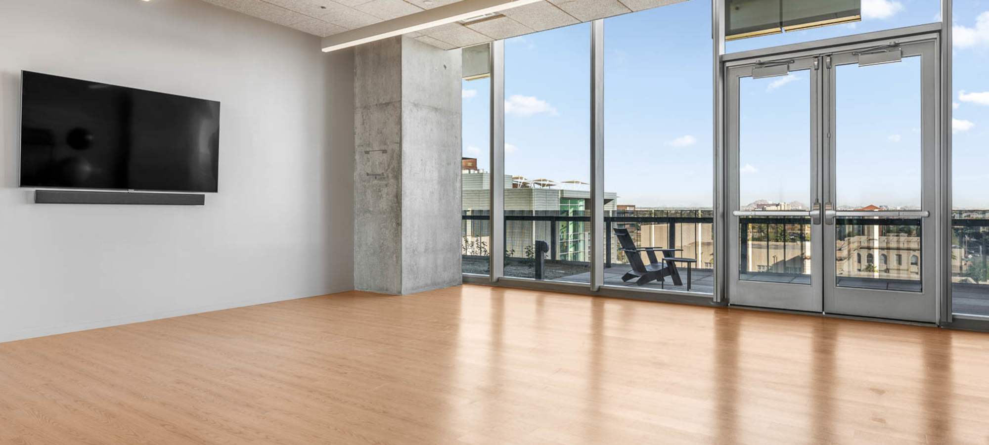 Yoga room at PALMtower in Phoenix, Arizona