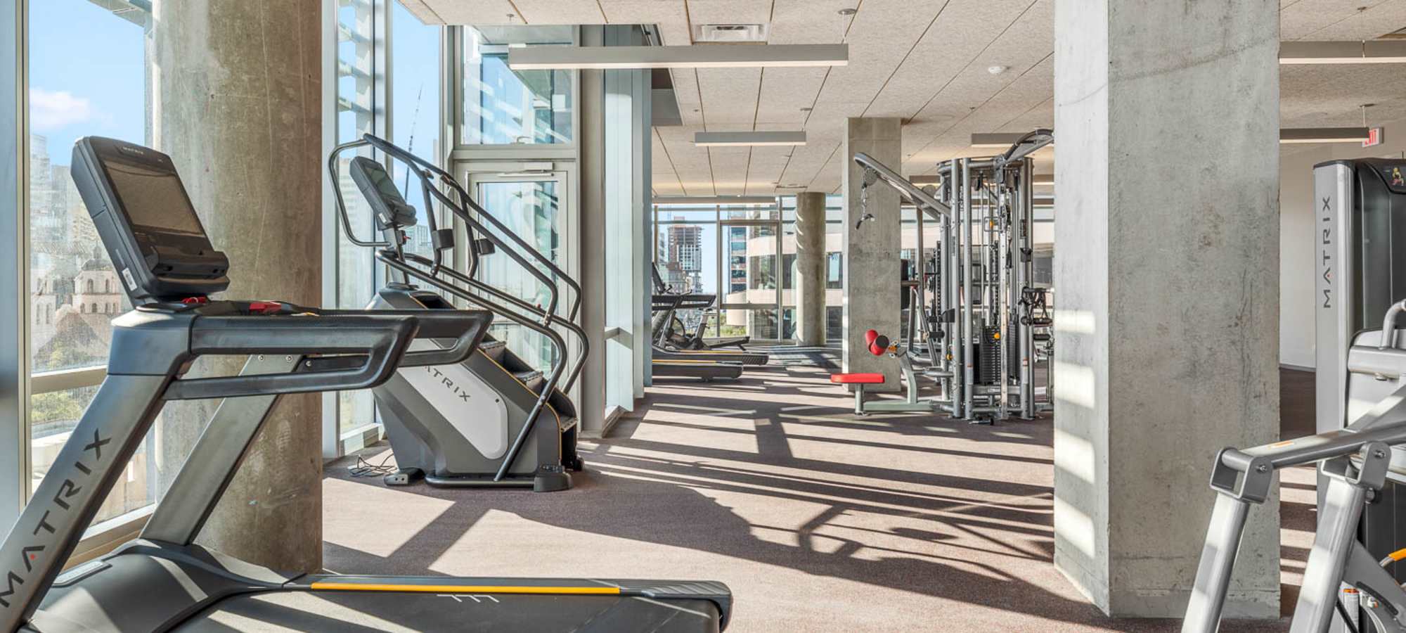 Cardio equipment in fitness center at PALMtower in Phoenix, Arizona