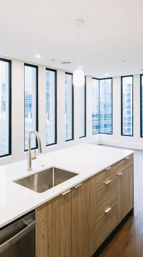 Unfurnished kitchen at Residences at 111 Lyon in Grand Rapids,Michigan