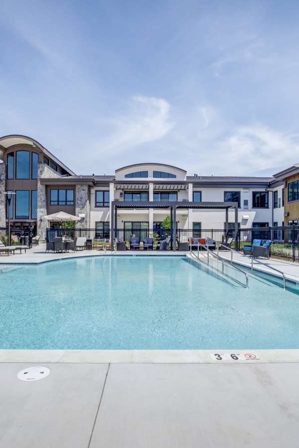Swimming pool at Merrill Gardens at Brentwood in Brentwood, California