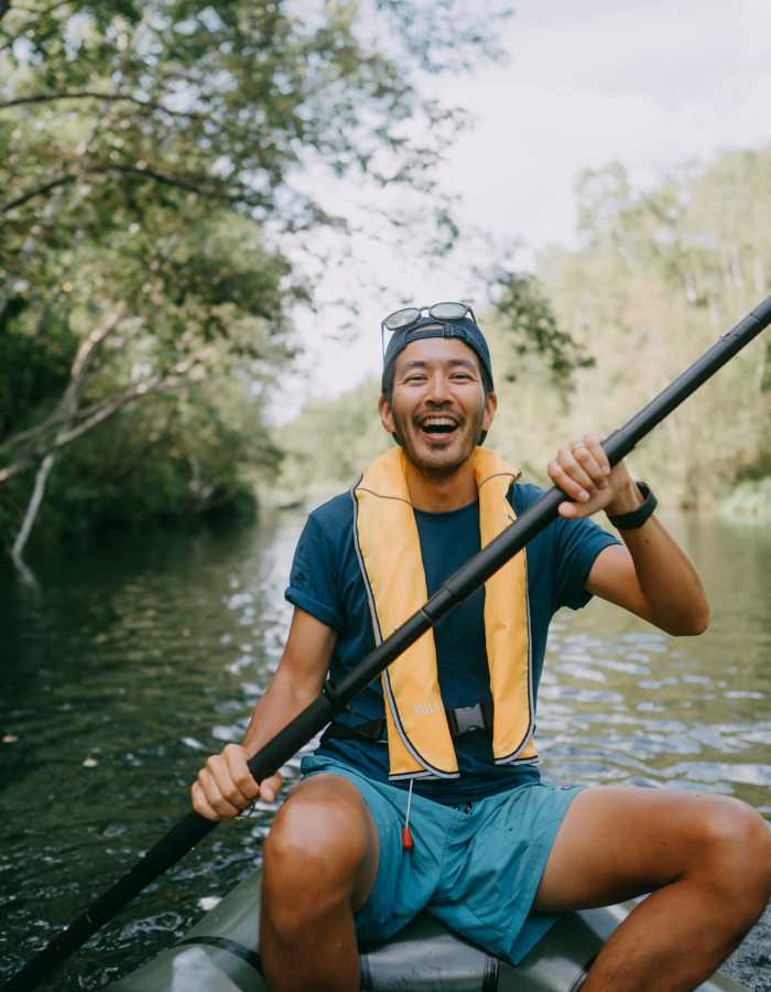 Man Kayaking