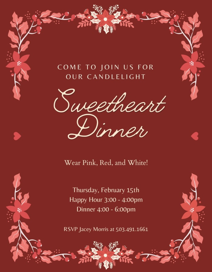 Sweetheart flyer at Cherry Park Plaza in Troutdale, Oregon
