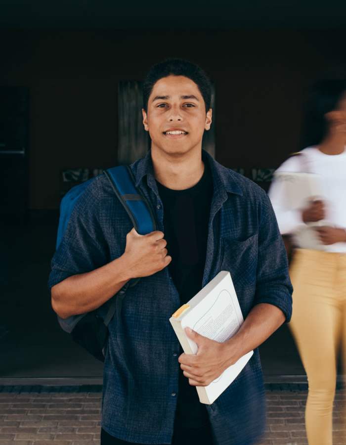 A Student walking at The Lex in Lexington, Kentucky