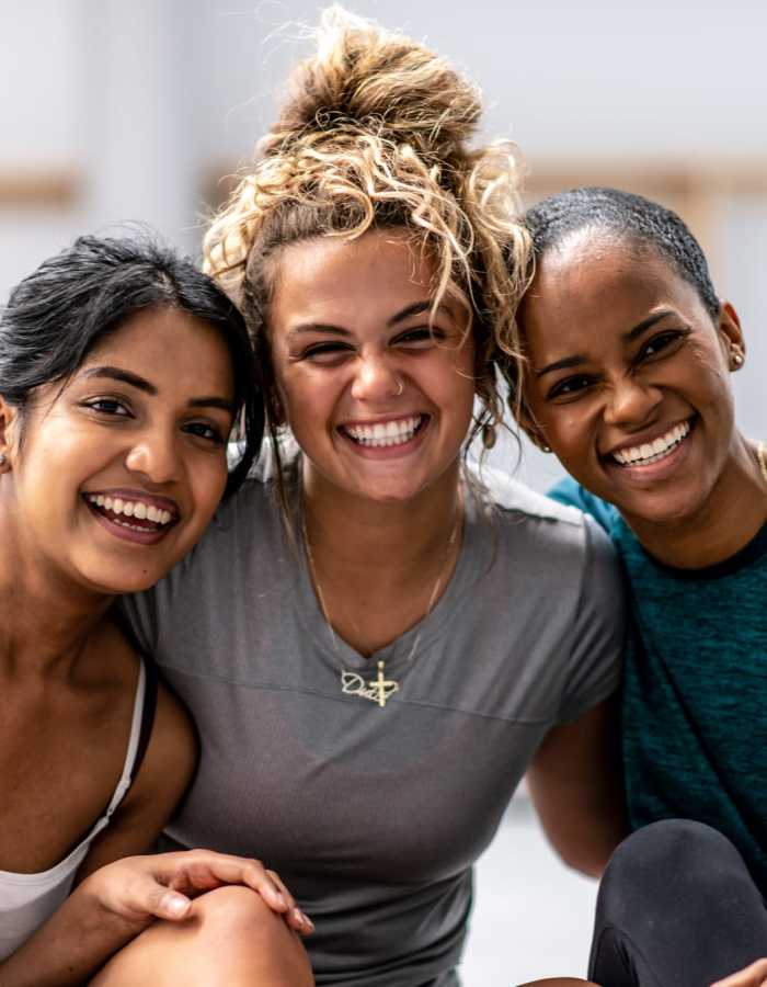 Group of friends chilling out near Mazza Grandmarc in College Park, Maryland