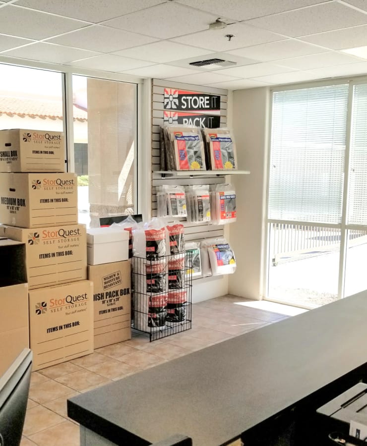 Packing supplies available at StorQuest Self Storage in La Quinta, California