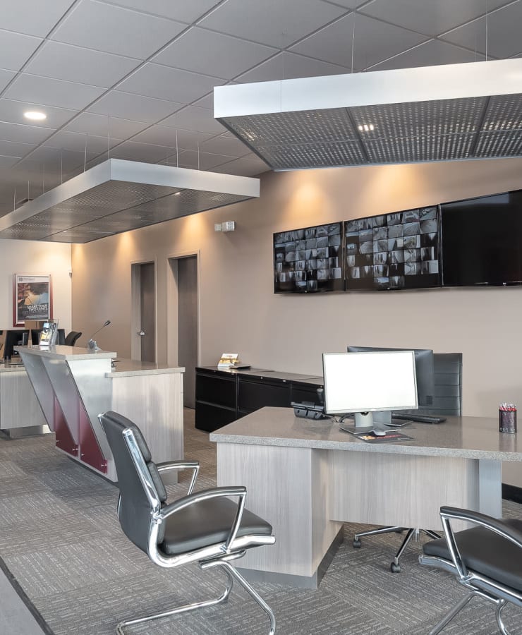 Seating in the leasing office at StorQuest Self Storage in Walnut Creek, California