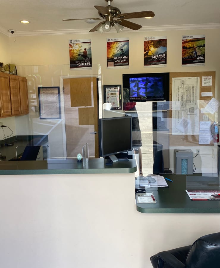 Interior of the leasing office at StorQuest Self Storage in Camarillo, California