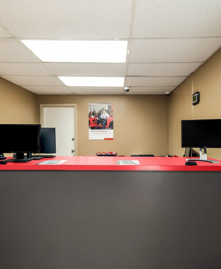 Leasing office at StorQuest Economy Self Storage in Dallas, Texas