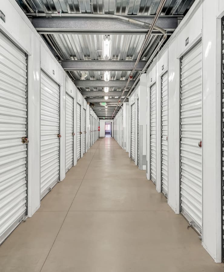 Indoor self storage units at StorQuest Self Storage in Stockton, California