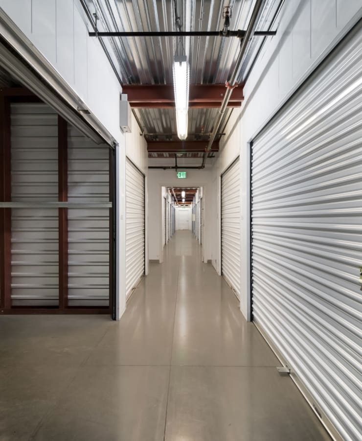 Indoor self storage units at StorQuest Self Storage in Woodland Hills, California