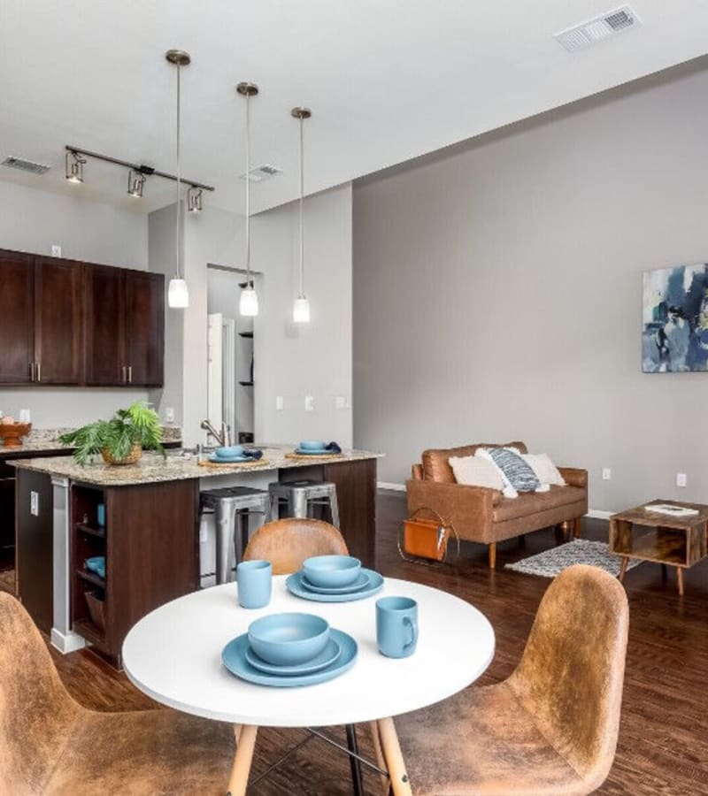 Model open floor plan at Parkside Towns in Richardson, Texas