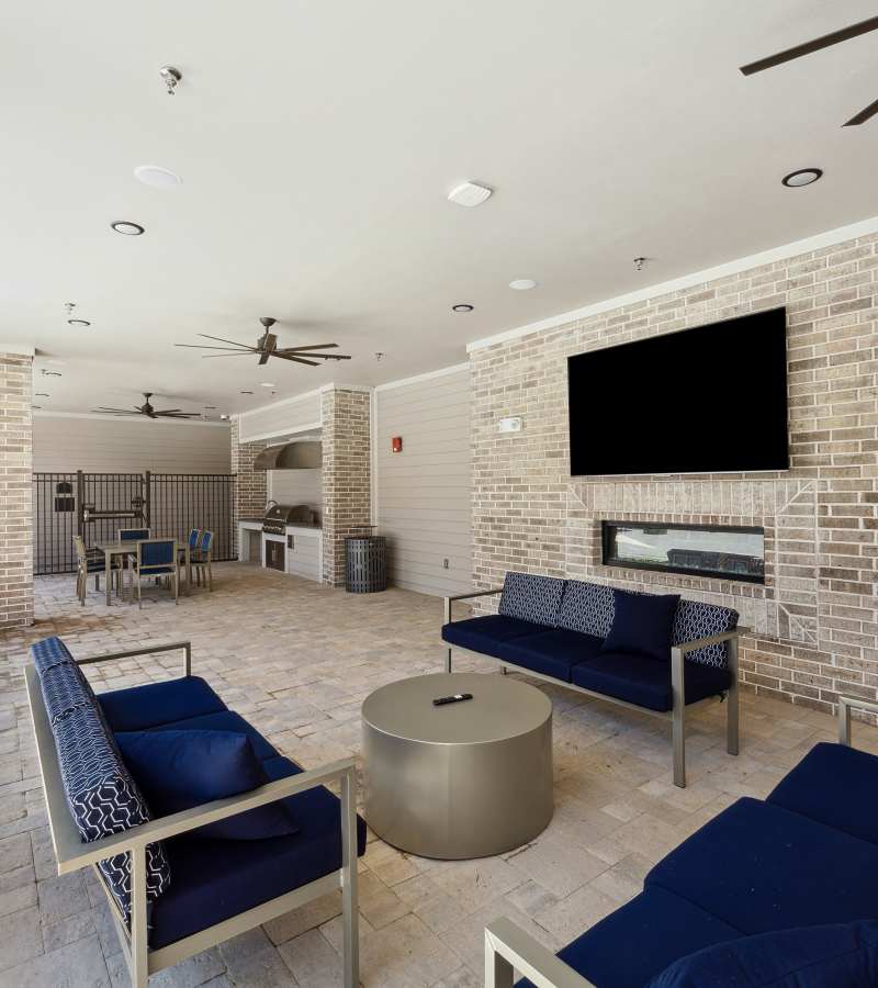 Community room with a TV at Dakota at Deer Park in Deer Park, Texas 
